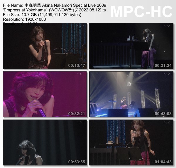 [TV-Variety] 中森明菜 Special Live 2009 “Empress at Yokohama” (WOWOWライブ 2022.08.12)