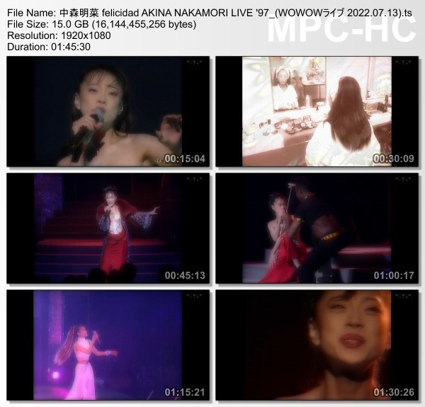 [TV-Variety] 中森明菜 felicidad AKINA NAKAMORI LIVE ’97 (WOWOWライブ 2022.07.13)