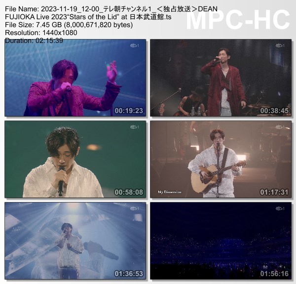 [TV-Variety] DEAN FUJIOKA Live 2023 “Stars of the Lid” at 日本武道館 (TeleAsa Ch1 2023.11.19)
