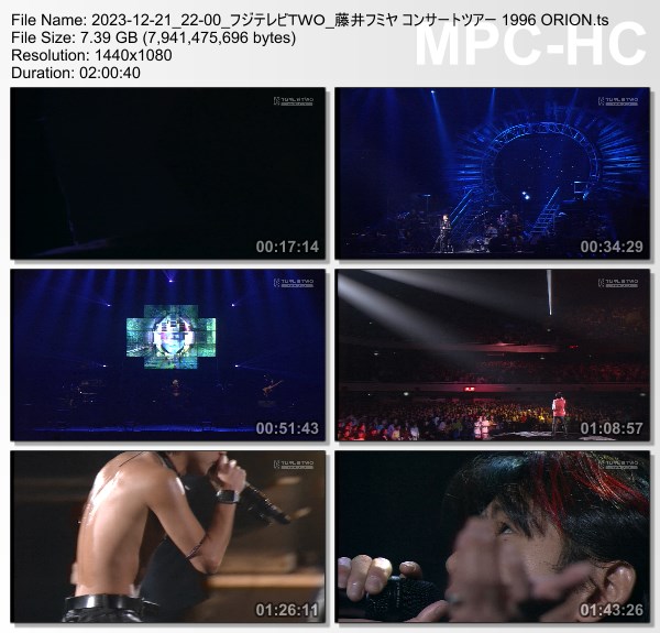 [TV-Variety] 藤井フミヤ コンサートツアー 1996 ORION (FujiTV TWO 2023.12.21)
