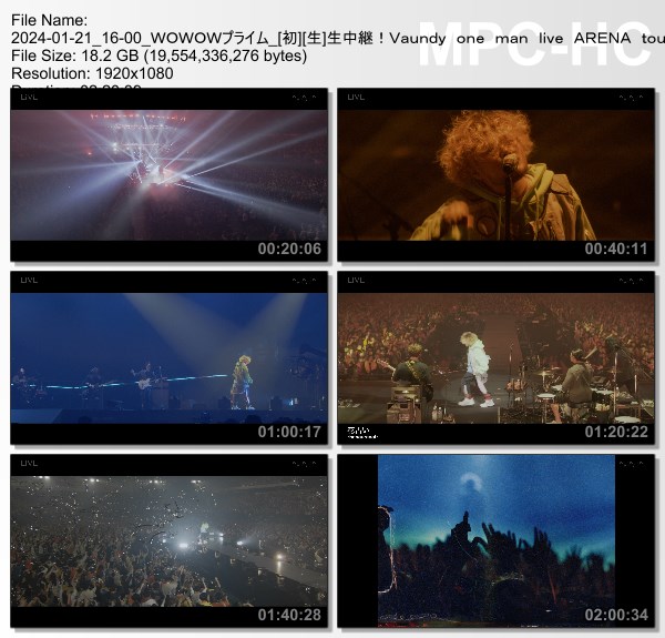 [TV-Variety] Vaundy one man live ARENA tour “replica ZERO” (WOWOW Prime 2024.01.21)
