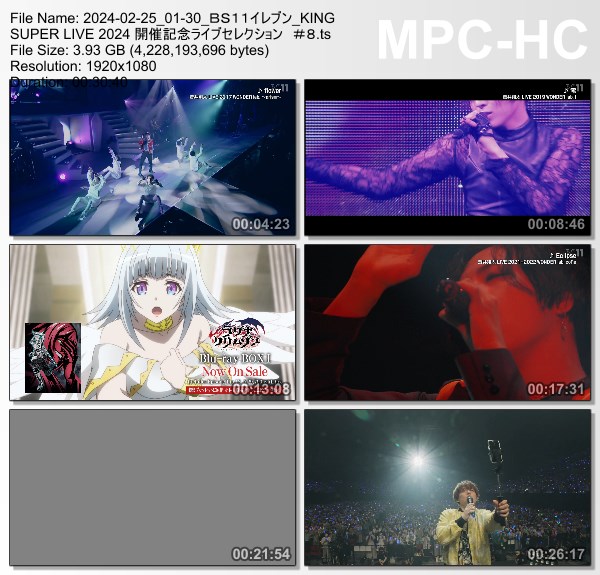 [TV-Variety] KING SUPER LIVE 2024 開催記念ライブセレクション #8 (BS11 2024.02.25)