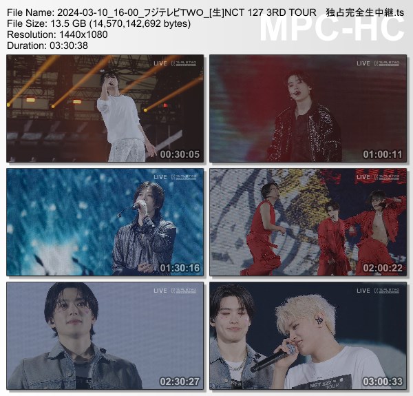 [TV-Variety] NCT 127 3RD TOUR ‘NEO CITY : JAPAN – THE UNITY’ 独占完全生中継 (FujiTV TWO 2024.03.10)