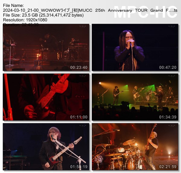 [TV-Variety] ムック – MUCC 25th Anniversary TOUR Grand Final Bring the End to「Timeless」&「WORLD」(WOWOW Live 2024.03.10)