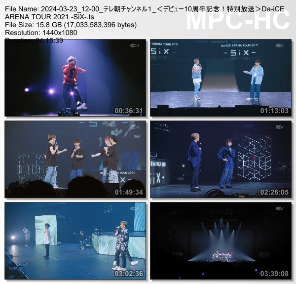 [TV-Variety] Da-iCE ARENA TOUR 2021 -SiX- (TeleAsa Ch1 2024.03.23)