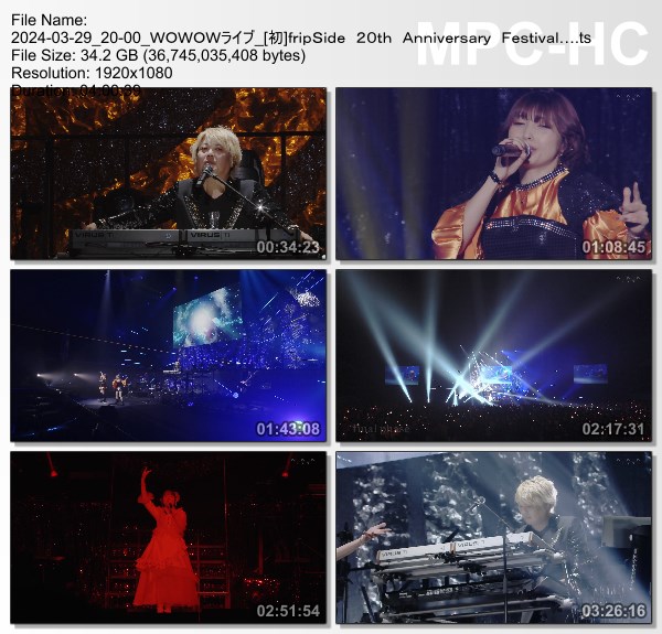 [TV-Variety] fripSide 20th Anniversary Festival 2023 -All Phases Assembled- (WOWOW Live 2024.03.29)