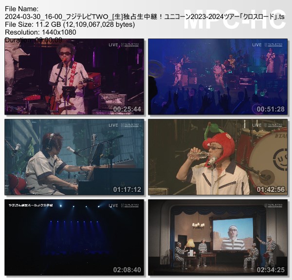 [TV-Variety] ユニコーン2023-2024ツアー「クロスロード」(FujiTV TWO 2024.03.30)