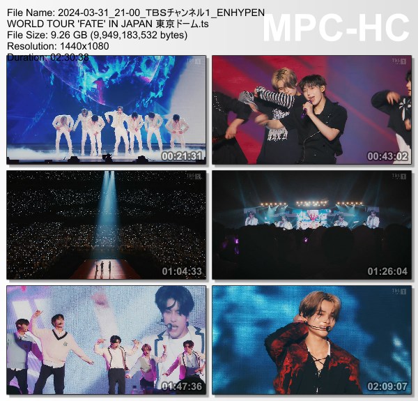 [TV-Variety] エンハイプン – ENHYPEN WORLD TOUR ‘FATE’ IN JAPAN 東京ドーム (TBS Channel 1 2024.03.31)