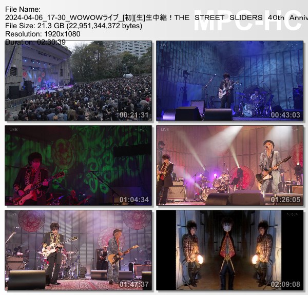 [TV-Variety] THE STREET SLIDERS 40th Anniversary Final Special GIG [enjoy the moment] (WOWOW Live 2024.04.06)