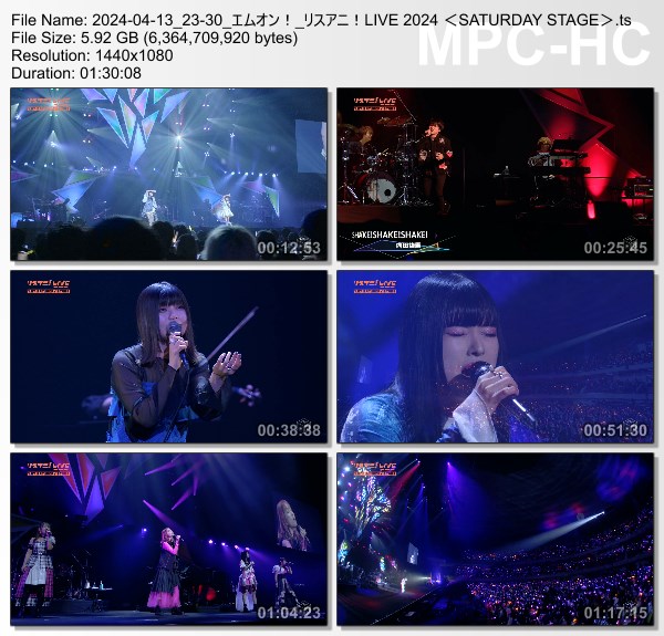 [TV-Variety] リスアニ！LIVE 2024 ＜SATURDAY STAGE＞(M-ON! 2024.04.13)