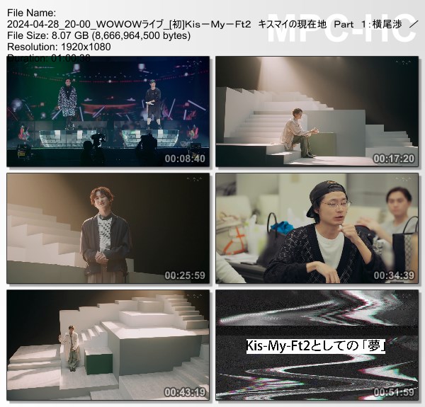 [TV-Variety] Kis-My-Ft2 WOWOW Special Interview & Document -Life キスマイの現在地- Part 1:横尾渉 / 宮田俊哉 (WOWOW Live 2024.04.28)