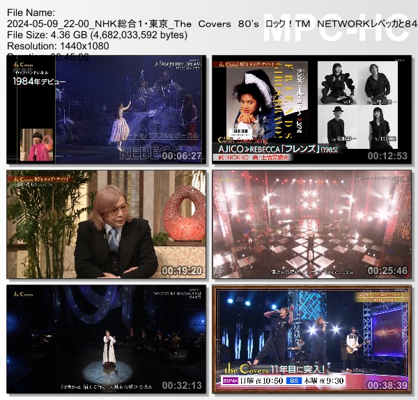 [TV-Variety] The Covers『80’s ロック!TM NETWORKレベッカと84年』(NHKG 2024.05.09)